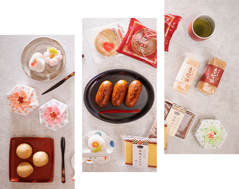 いさみ屋の銘菓が並ぶ写真